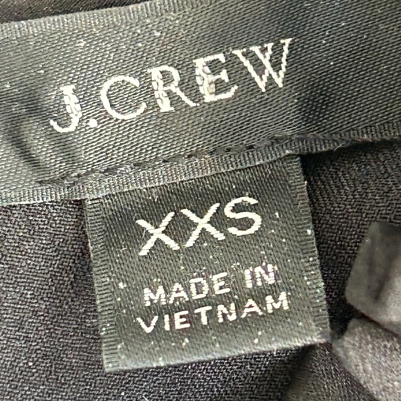 J Crew Black Short Sleeve Lace Trim Blouse Sz XXS - Picture 4 of 8